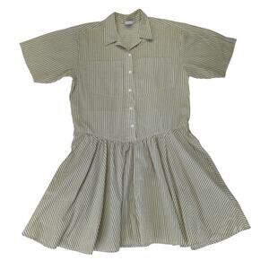 Vintage Avon Shirt‎ Dress Women's 12 Button Front Knee Length Short Skater Swing